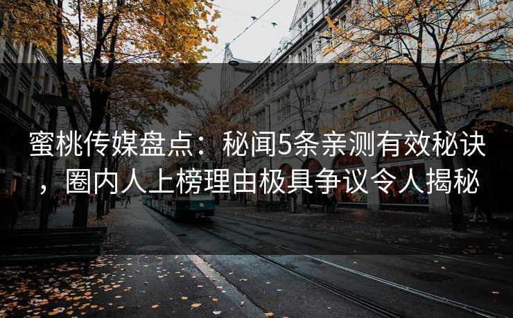 蜜桃传媒盘点:秘闻5条亲测有效秘诀,圈内人上榜理由极具争议令人揭秘