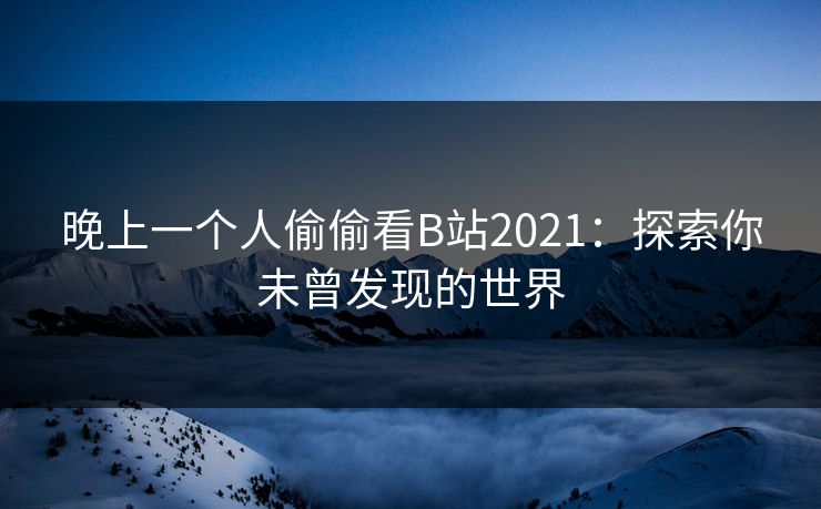 晚上一个人偷偷看B站2021：探索你未曾发现的世界